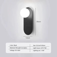 Applique murale LED nordique minimaliste en verre Orange - Édition Exclusive | Marco Lucetti WL023L010 Noir / Blanc froid