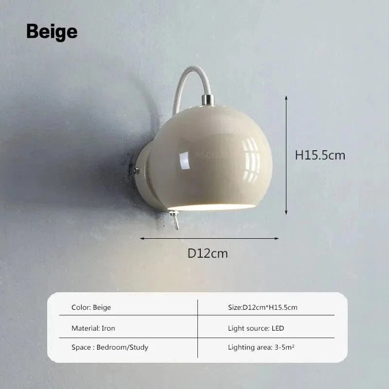 Applique murale LED nordique minimaliste rotative en fer | Marco Lucetti LWL152 Beige