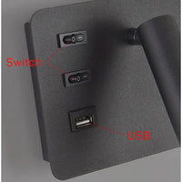 Applique murale LED nordique moderne avec interrupteur USB - Design épuré | Marco Lucetti