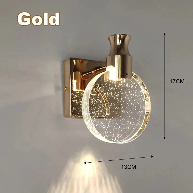 Applique murale LED nordique moderne en cristal - Luminis Design | Marco Lucetti Or 13CM / Blanc chaud (2700-3500K)