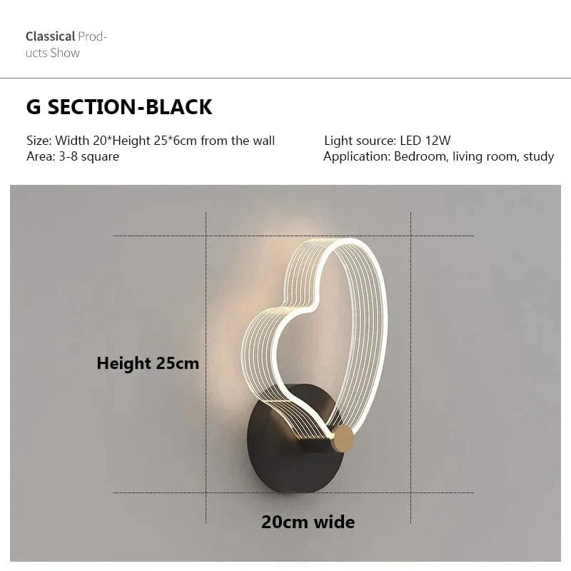 Applique murale LED nordique moderne et élégante | Marco Lucetti TypeG / Blanc chaud