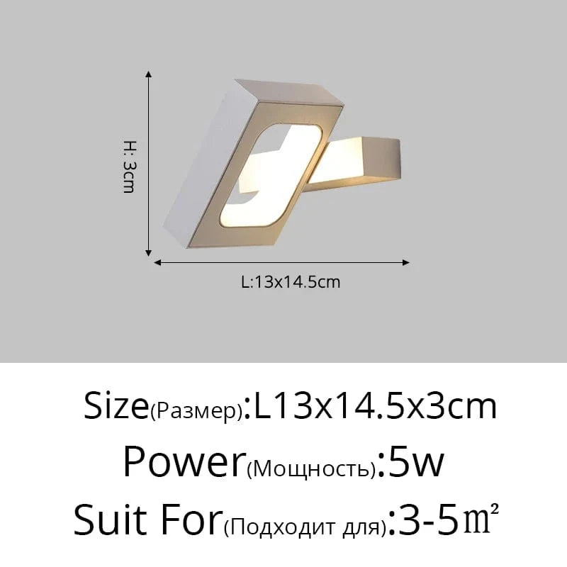 Applique Murale LED Nordique Moderne Idéale pour Hôtel, Allée et Escaliers | Marco Lucetti Blanc C 13x14,5cm / Blanc chaud (2700-3500K)