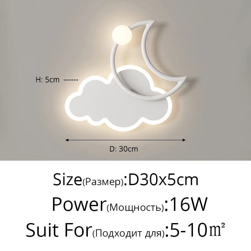 Applique murale LED nordique moderne pour enfants - Design minimaliste créatif