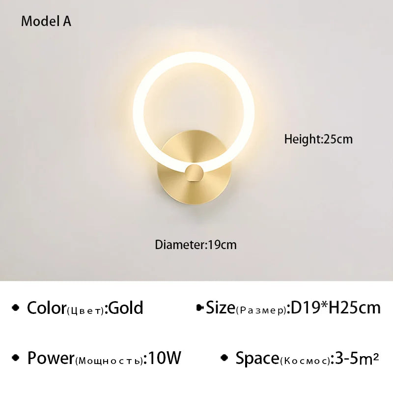 Applique Murale LED Nordique Moderne Rond