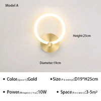 Applique Murale LED Nordique Moderne Rond