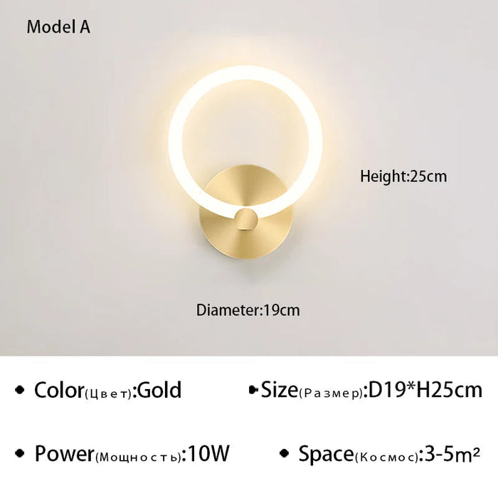 Applique Murale LED Nordique Moderne Rond