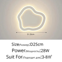 Applique murale LED nordique pour chambre d'intérieur : design simple et moderne | Marco Lucetti Style G D25cm 28W / Blanc chaud (2700-3500K)
