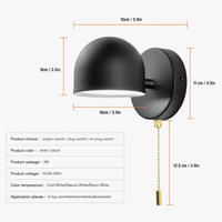 Applique murale LED nordique pour intérieur avec interrupteur - Design élégant pour hôtel, chambre et chevet | Marco Lucetti