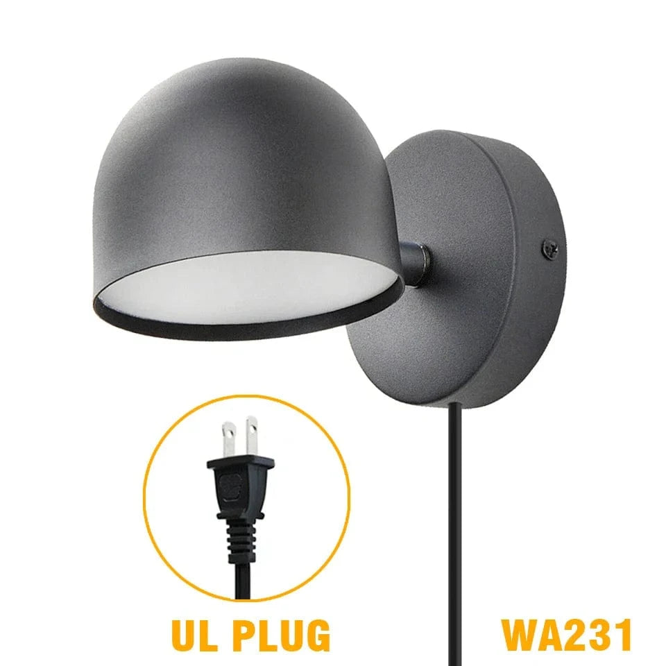 Applique murale LED nordique pour intérieur avec interrupteur - Design élégant pour hôtel, chambre et chevet | Marco Lucetti WA231B-US / Blanc chaud (2700-3500K)