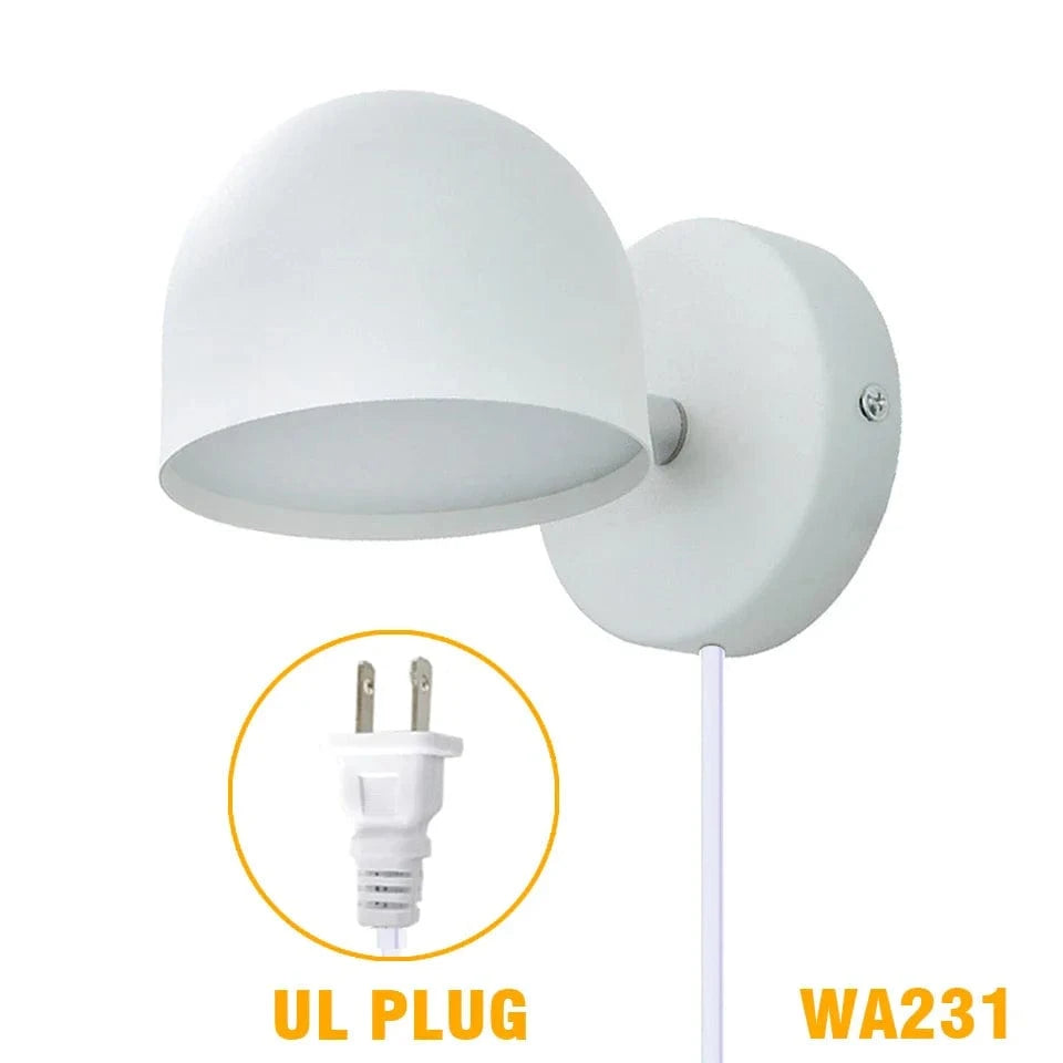 Applique murale LED nordique pour intérieur avec interrupteur - Design élégant pour hôtel, chambre et chevet | Marco Lucetti WA231W-US / Blanc chaud (2700-3500K)