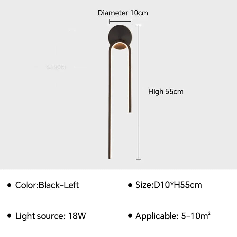 Applique Murale LED Nordique pour une Déco de Chambre Tendance | Marco Lucetti Noir L / Blanc froid