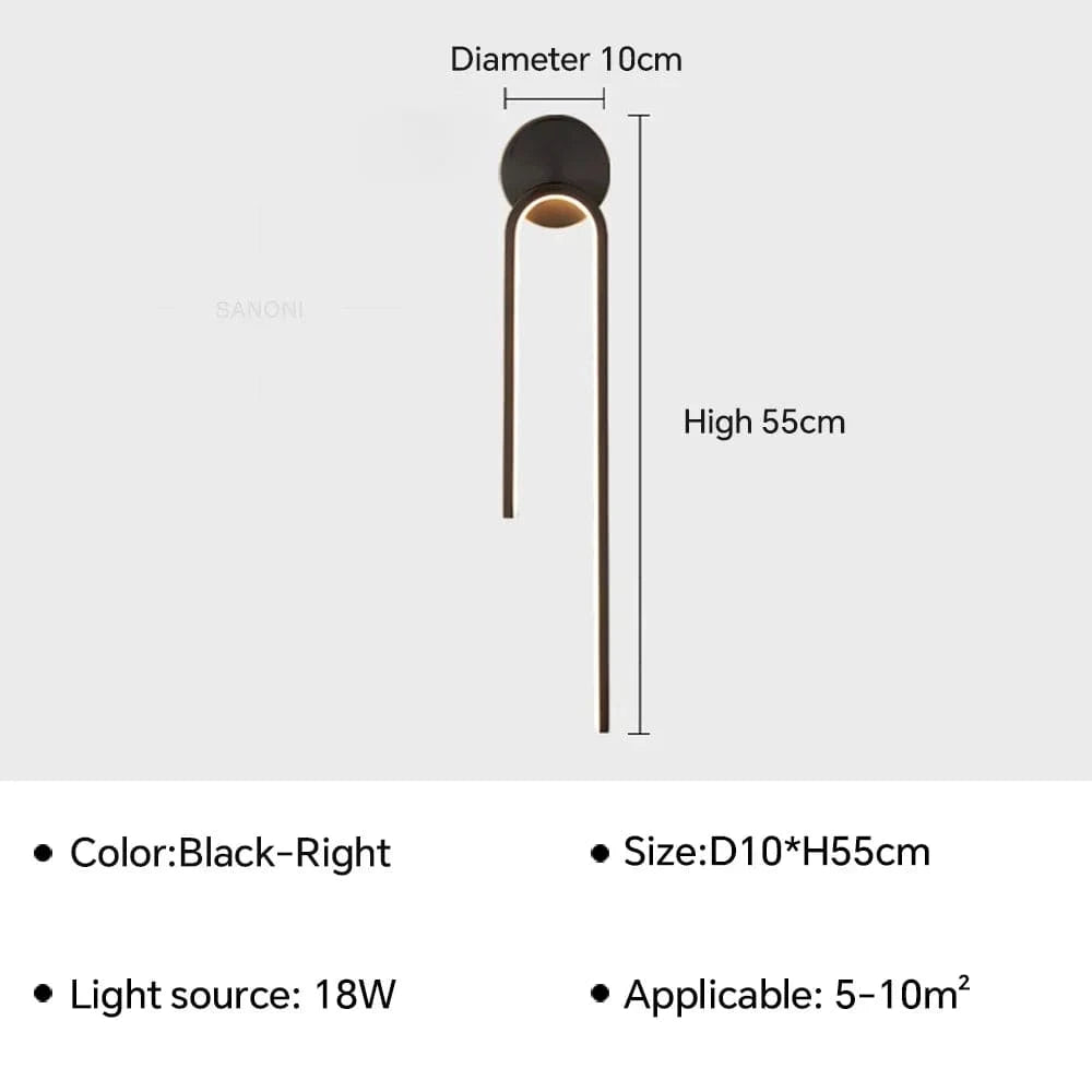 Applique Murale LED Nordique pour une Déco de Chambre Tendance | Marco Lucetti Noir R / Blanc chaud