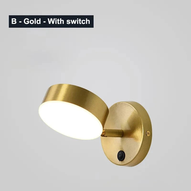 Applique murale LED nordique pour une décoration moderne | Marco Lucetti B Or avec interrupteur / Blanc chaud (2700-3500K)