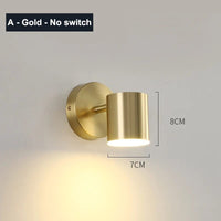 Applique murale LED nordique pour une décoration moderne | Marco Lucetti Un or sans interrupteur / Blanc chaud (2700-3500K)