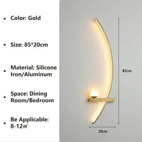 Applique murale LED nordique rayée | Marco Lucetti Or Droite 85CM / Gradation continue (RC)