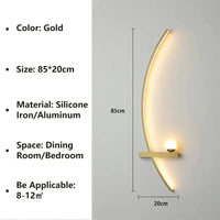 Applique murale LED nordique rayée | Marco Lucetti Or Gauche 85CM / Gradation continue (RC)