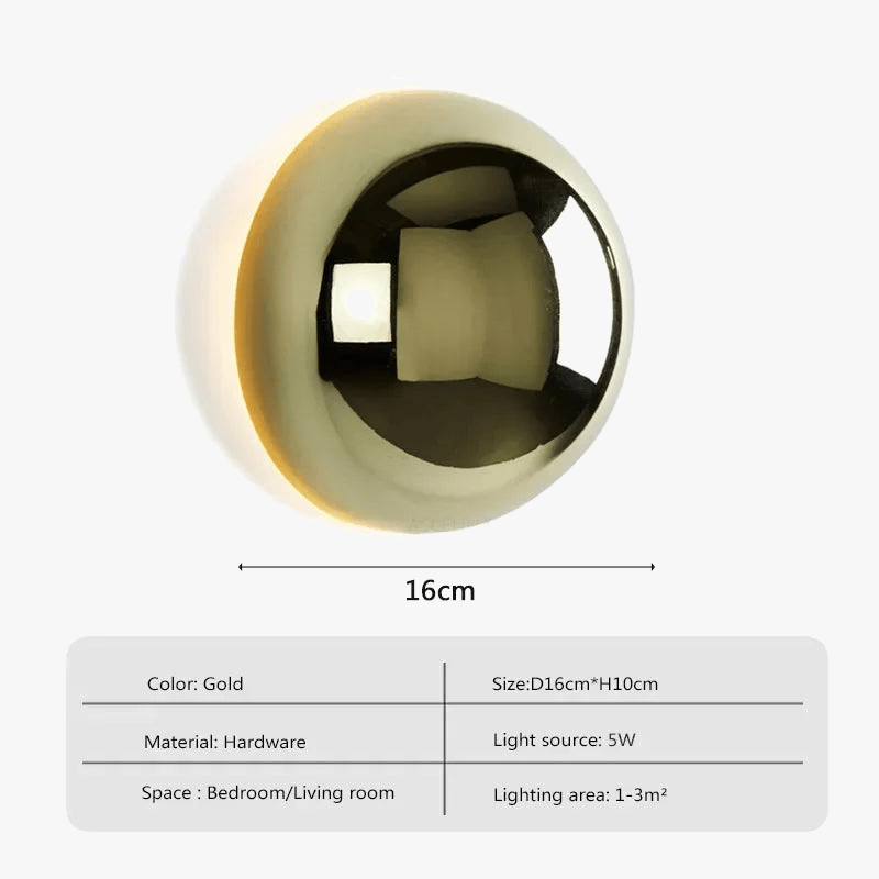 Applique murale LED nordique ronde en métal pour une déco intérieure de style scandinave | Marco Lucetti