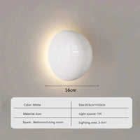 Applique murale LED nordique ronde en métal pour une déco intérieure de style scandinave | Marco Lucetti Blanc / Blanc chaud