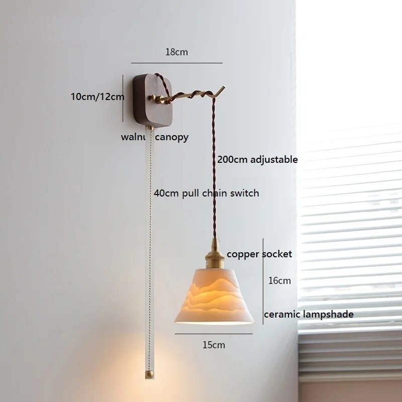 Applique Murale LED Noyer Cuivre - Élégance Moderne | Marco Lucetti Interrupteur à chaîne 5 / 4W (max100w)