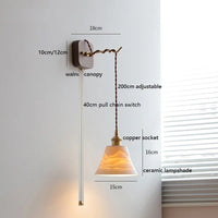 Applique Murale LED Noyer Cuivre - Élégance Moderne | Marco Lucetti Interrupteur à chaîne 5 / 4W (max100w)