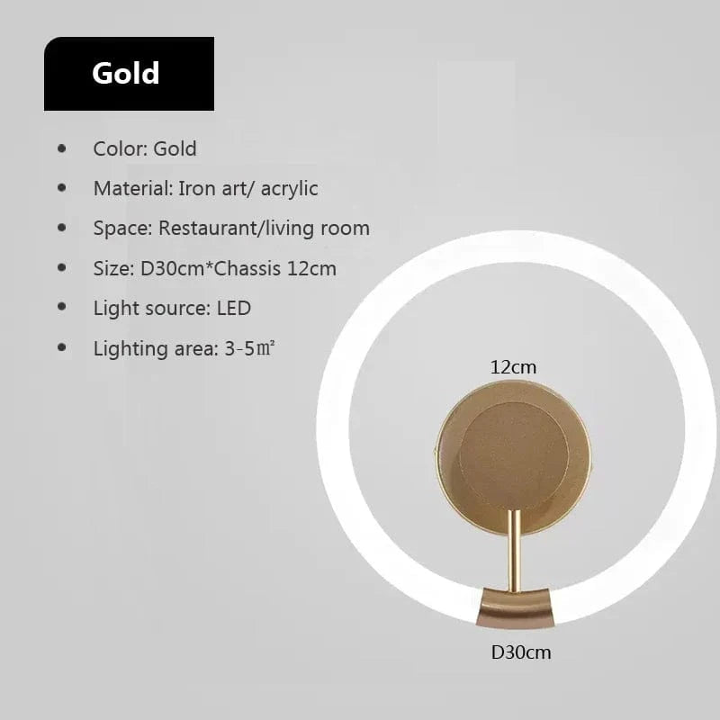 Applique murale LED Or Moderne Circulaire | Marco Lucetti Cercle doré