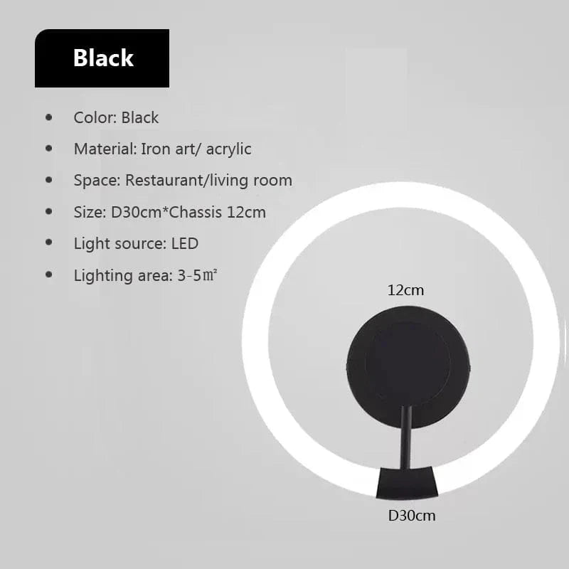 Applique murale LED Or Moderne Circulaire | Marco Lucetti Cercle Noir