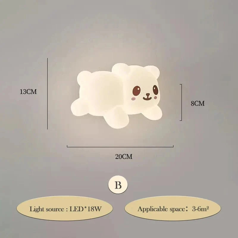 Applique murale LED Ours Dessin Animé pour Chambre d'Enfants - Marque Éclair'Ors | Marco Lucetti B / 3 températures de couleur