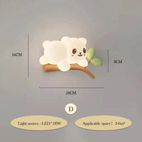 Applique murale LED Ours Dessin Animé pour Chambre d'Enfants - Marque Éclair'Ors | Marco Lucetti D / 3 températures de couleur