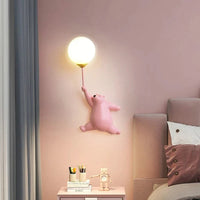  Applique Murale LED Ours Lune Boule, Lampe de Chevet Enfants Chambre Fille | Marco Lucetti