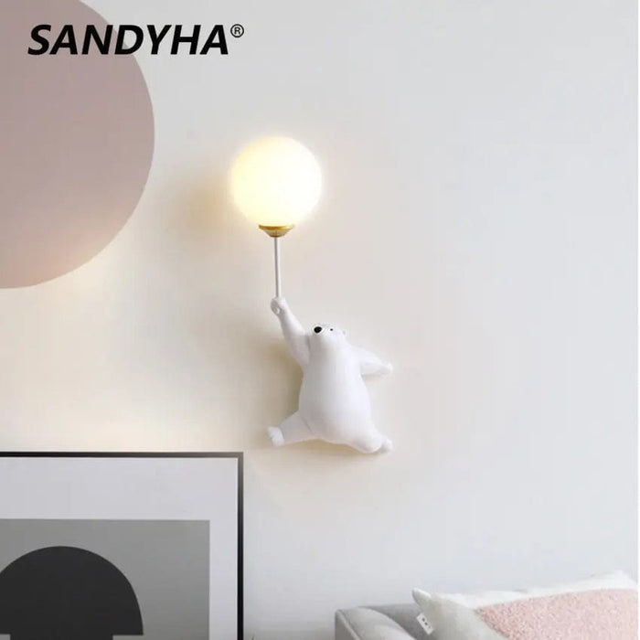 Applique Murale LED Ours Lune Boule, Lampe de Chevet Enfants Chambre Fille | Marco Lucetti