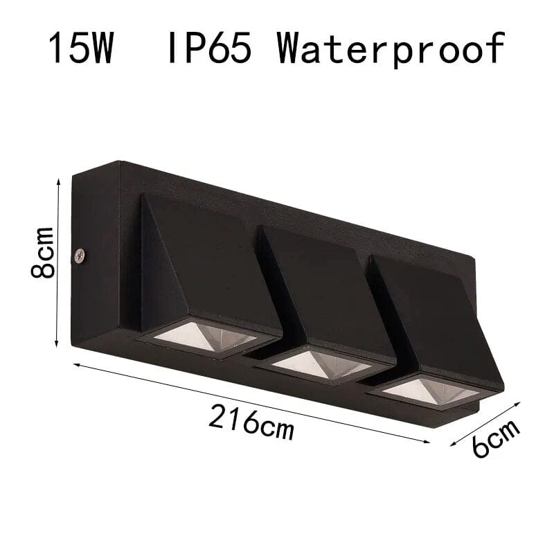 Applique murale LED Outdoor Glow | Marco Lucetti 15W noir / Blanc chaud (2700-3500K)