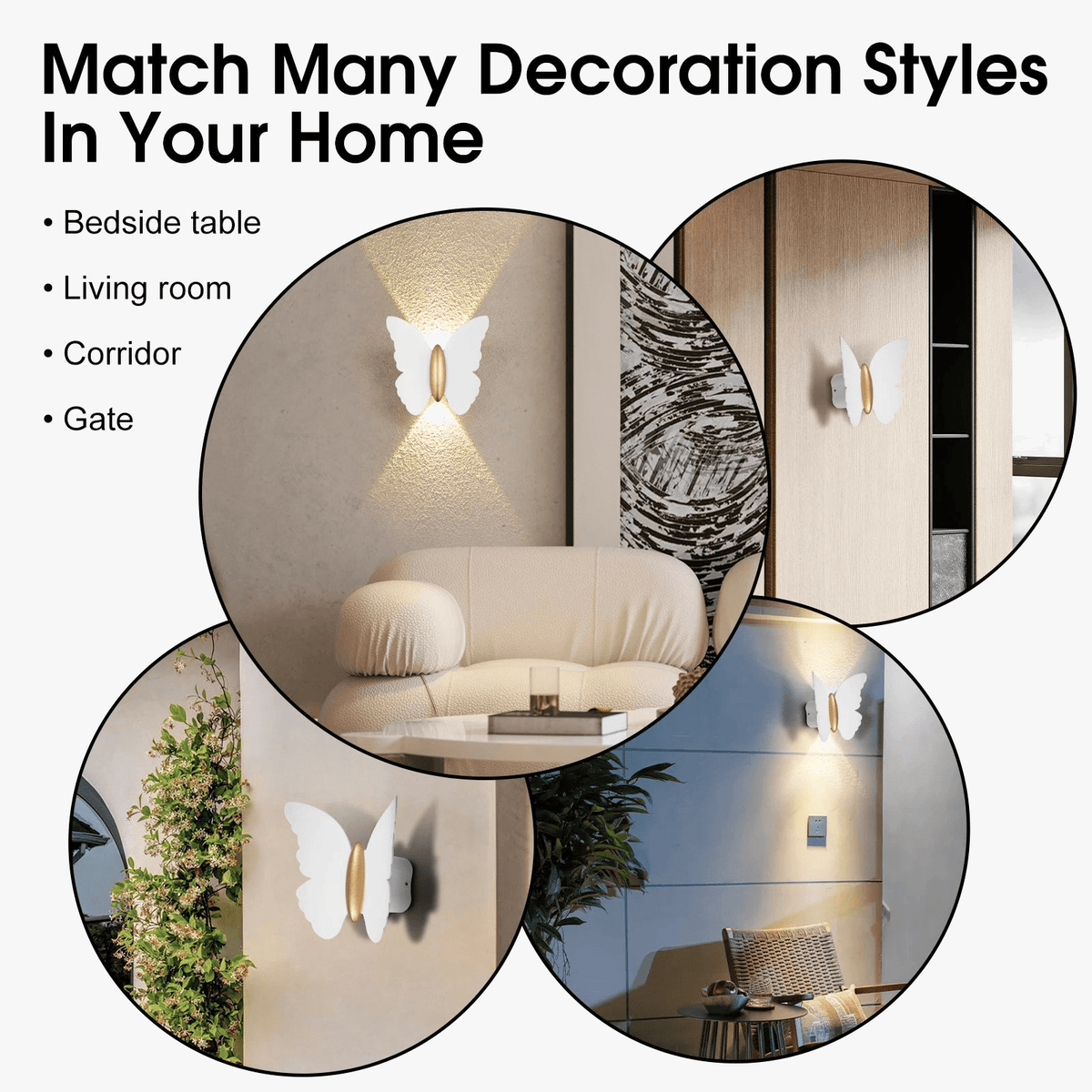 Applique murale LED Papillon Blanc - Design Moderne 12W IP65 | Marco Lucetti