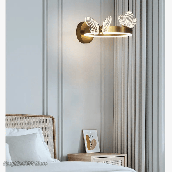 Applique murale LED Papillon Doré - Style Nordique Moderne et Créatif | Marco Lucetti