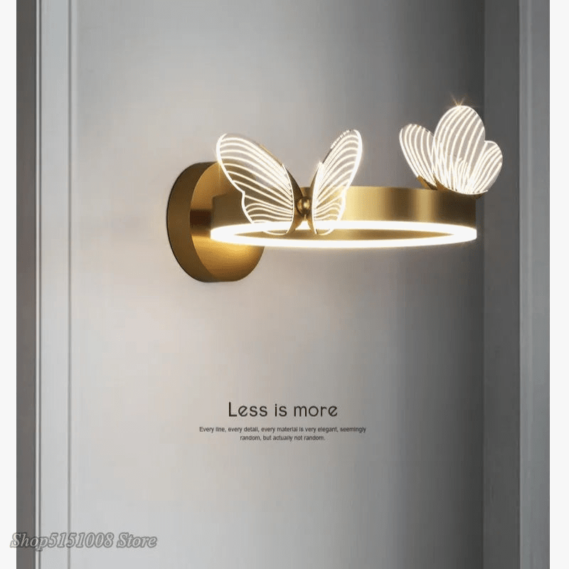 Applique murale LED Papillon Doré - Style Nordique Moderne et Créatif | Marco Lucetti