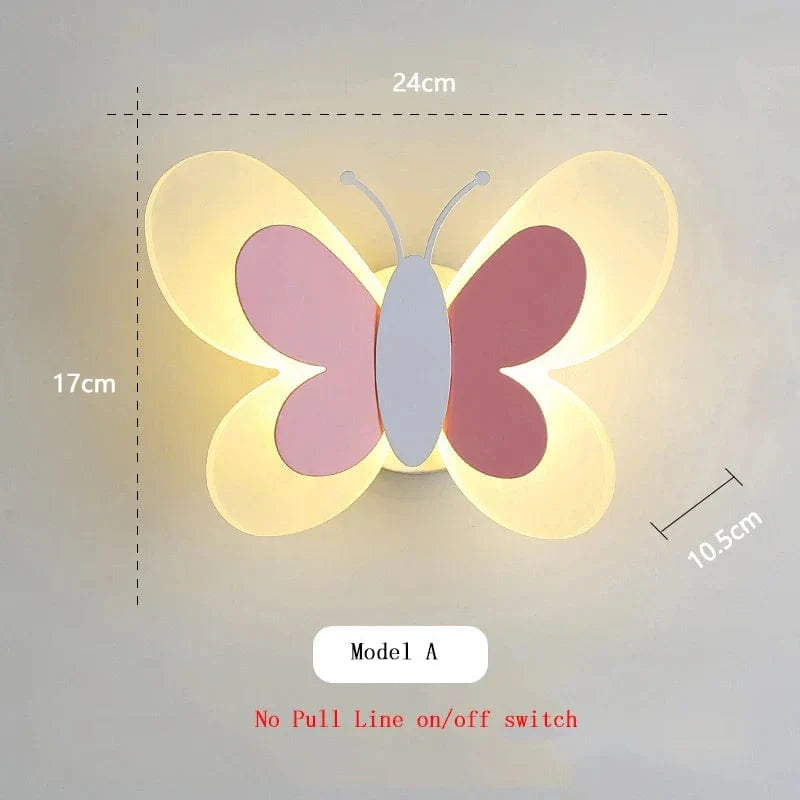 Applique murale LED "Papillon Enchanté" | Marco Lucetti Un interrupteur sans traction / Lumière blanche chaude