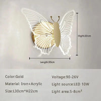 Applique murale LED Papillon Noir - Élégance Lumineuse | Marco Lucetti Or 30CM / Blanc chaud