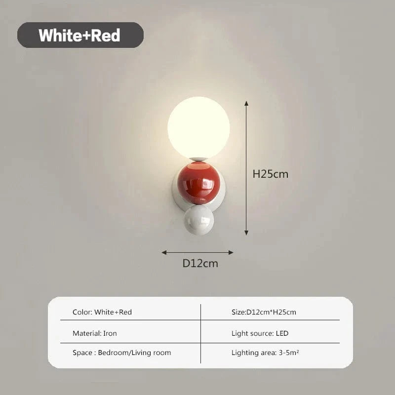 Applique murale LED "Perla" style nordique | Marco Lucetti Blanc rouge / Blanc froid