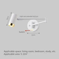 Applique murale LED pivotante, à bras long, avec capteur tactile - Design moderne | Marco Lucetti WD180 blancXor / Lumière froide / Pas de capteur