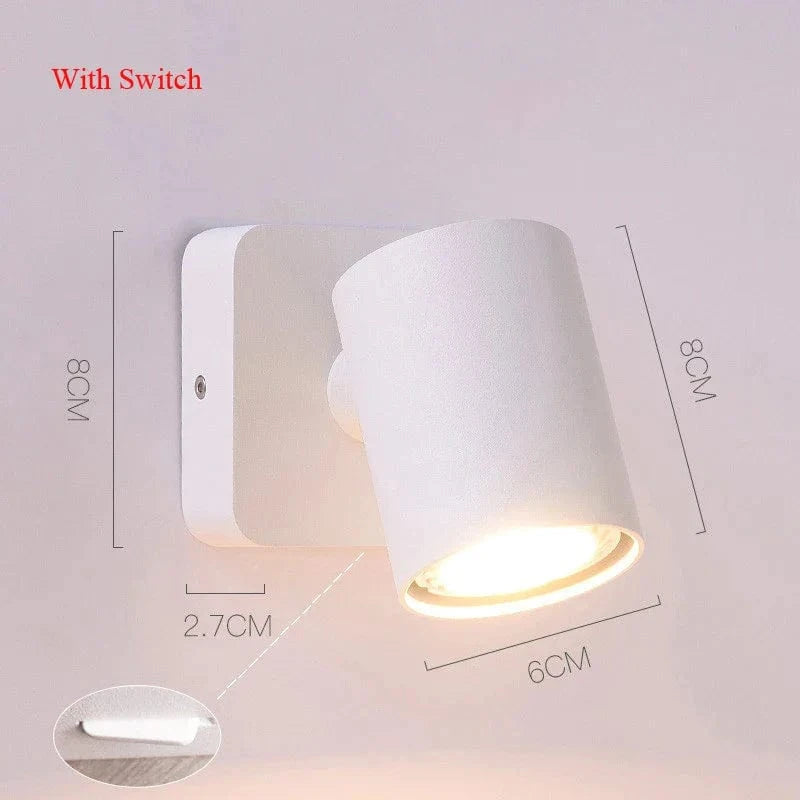 Applique murale LED pliable rotative style moderne pour hôtel - Luminaria© | Marco Lucetti Blanc avec interrupteur / Blanc froid