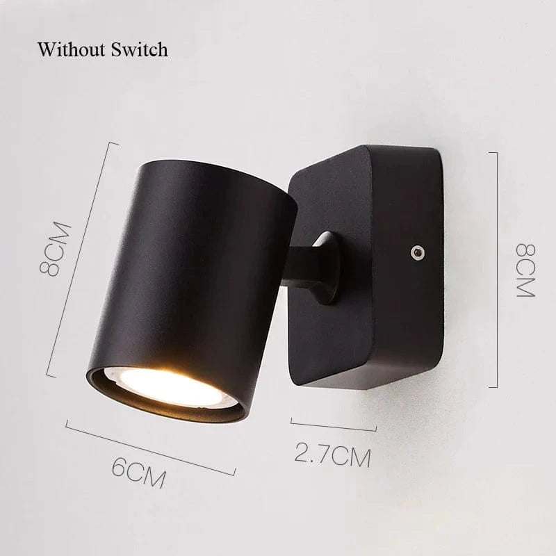 Applique murale LED pliable rotative style moderne pour hôtel - Luminaria© | Marco Lucetti Noir sans interrupteur / Blanc froid