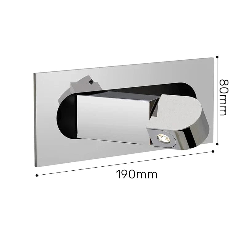 Applique murale LED pliante design moderne pour hôtel avec angle ajustable | Marco Lucetti Rectangulaire Chromé / Blanc chaud (2700-3500K)