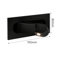 Applique murale LED pliante design moderne pour hôtel avec angle ajustable | Marco Lucetti Rectangulaire Noir / Blanc chaud (2700-3500K)