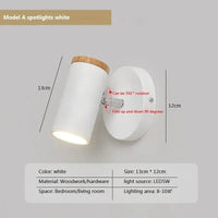 Applique murale LED pliante en bois télescopique | Marco Lucetti 13cm / Blanc froid