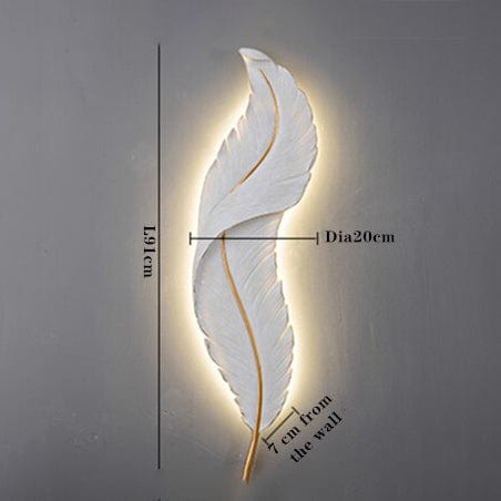 Applique murale LED Plume Blanche Kauai | Marco Lucetti
