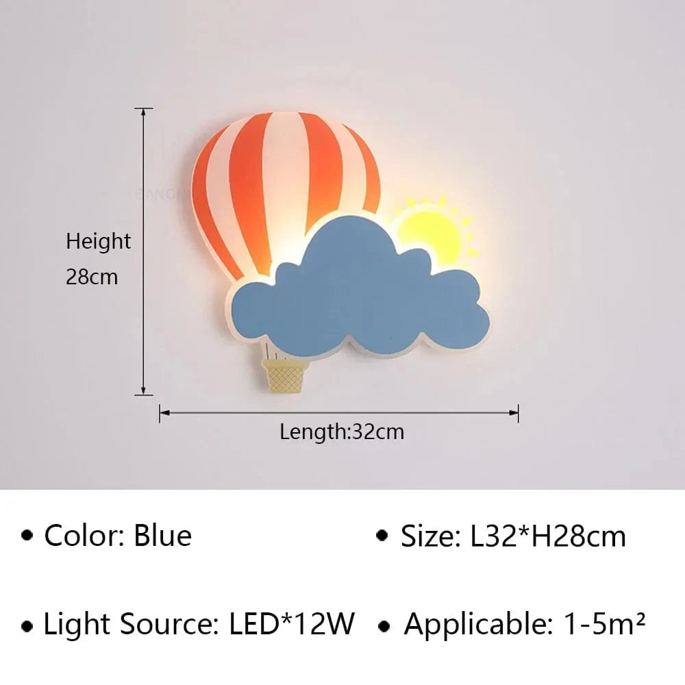 Applique murale LED pour chambre d'enfant, moderne et décorative | Marco Lucetti Ae montgolfière