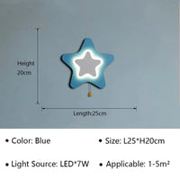 Applique murale LED pour chambre d'enfant, moderne et décorative | Marco Lucetti Bleu étoile