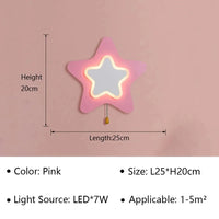 Applique murale LED pour chambre d'enfant, moderne et décorative | Marco Lucetti Étoile Rose