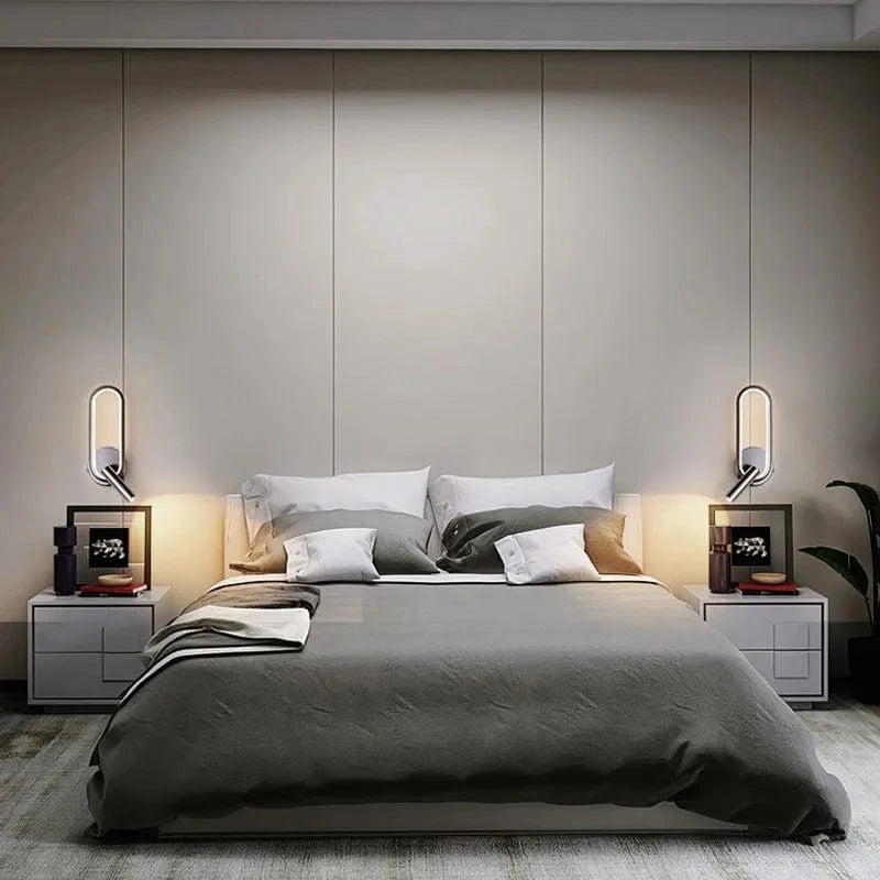Applique murale LED pour chambre d'hôtel : Lampe liseuse tête de lit avec intérieur LED Rotation et chevet Booklight | Marco Lucetti