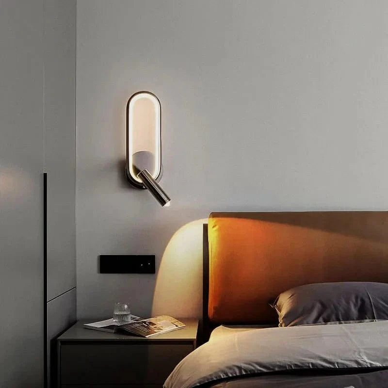 Applique murale LED pour chambre d'hôtel : Lampe liseuse tête de lit avec intérieur LED Rotation et chevet Booklight | Marco Lucetti