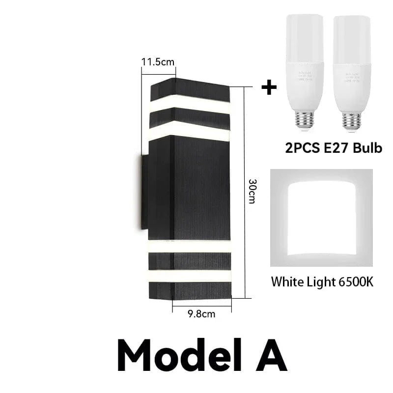 Applique murale LED pour extérieur : Éclairage décoratif pour maison et jardin | Marco Lucetti E27 lamp cap / Suit  E27 Bulb Cool 1 / CHINA